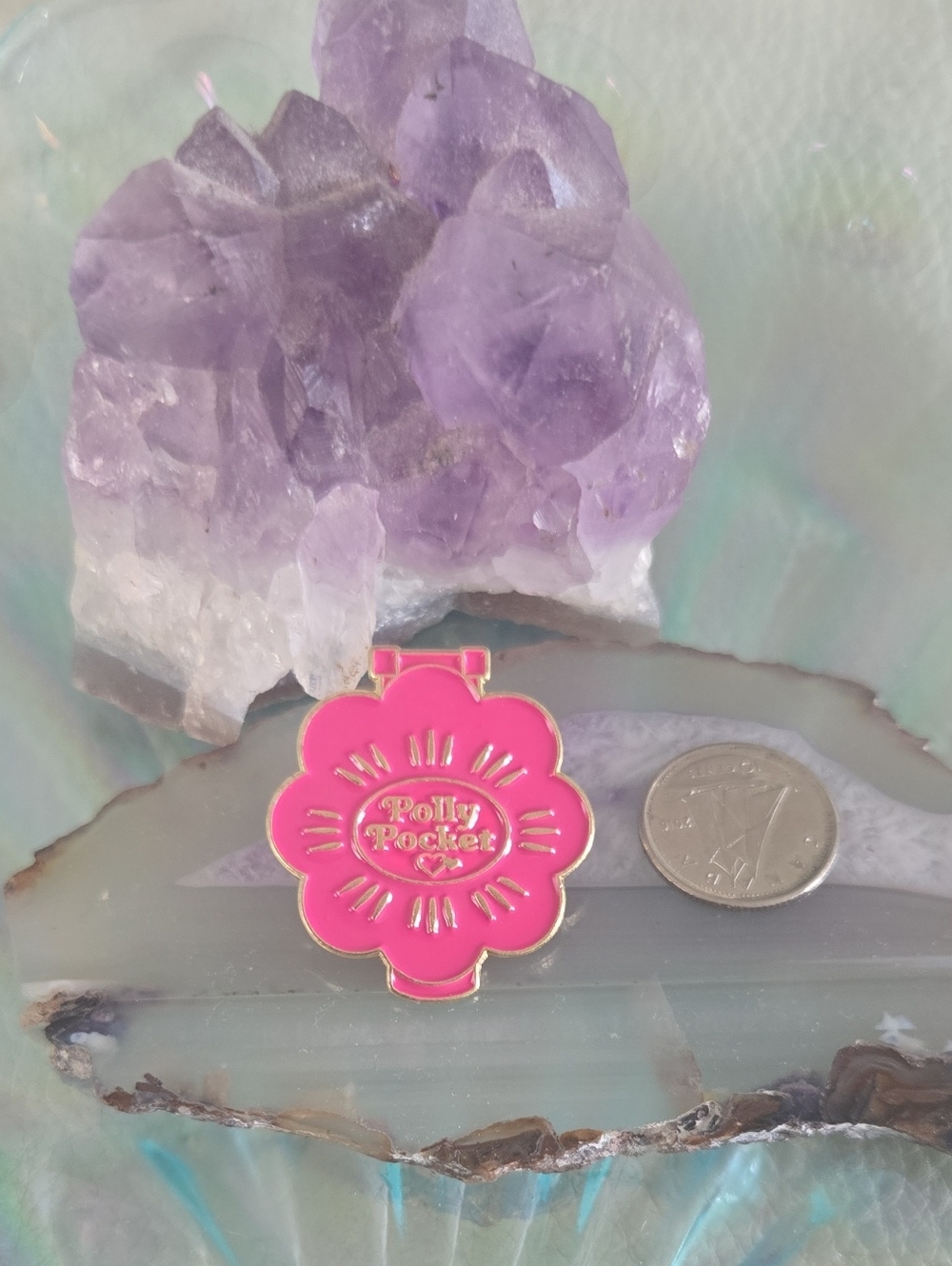 🌸 Brand NEW Pink Flower Polly Pocket Enamel Pin! 🎀✨ Y2K Vibes 90s Nostalgia